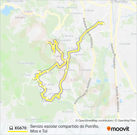 XG670 Bus Line Map