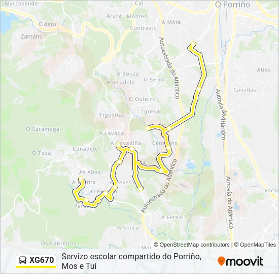 XG670 Bus Line Map