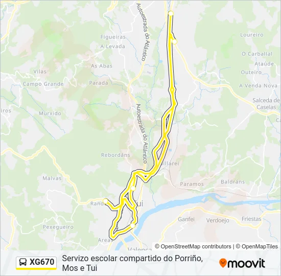 XG670 Bus Line Map