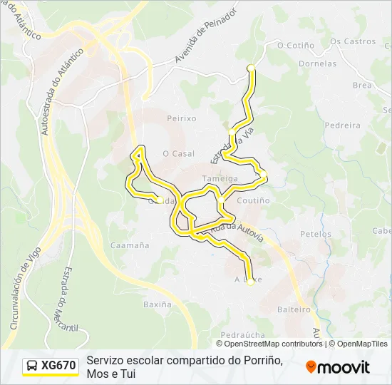 XG670 Bus Line Map