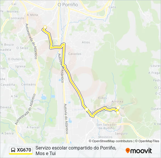 XG670 Bus Line Map
