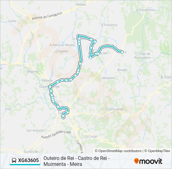 Mapa de XG63605 de autobús