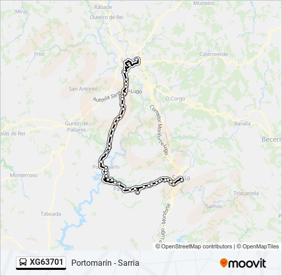 XG63701 bus Line Map