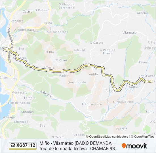 XG87112 bus Line Map