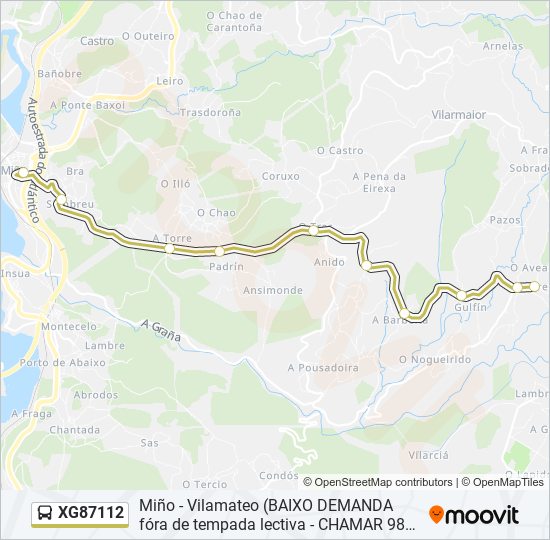 Mapa de XG87112 de autobús