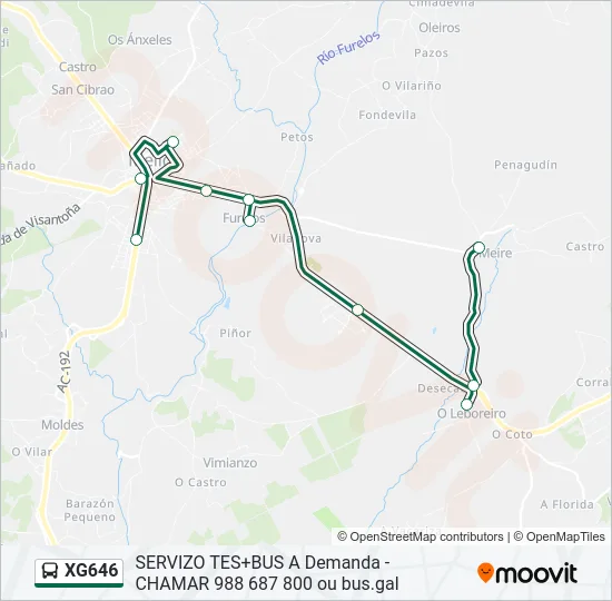 XG646 Bus Line Map