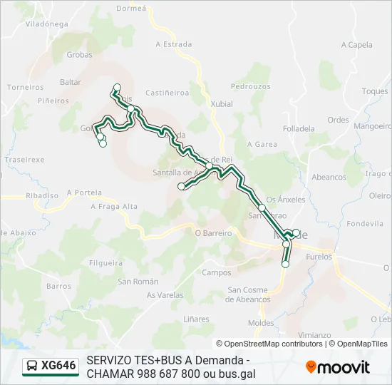 XG646 Bus Line Map