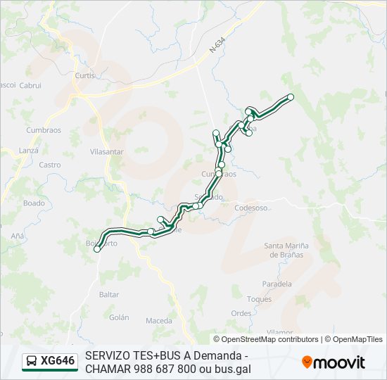 XG646 bus Line Map