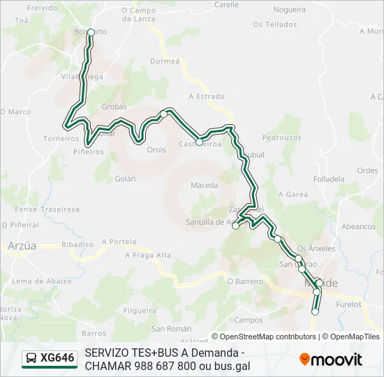 XG646 Bus Line Map