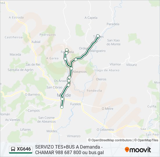 XG646 bus Line Map