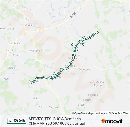 XG646 Bus Line Map