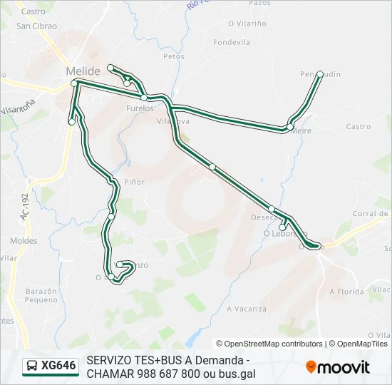 XG646 Bus Line Map