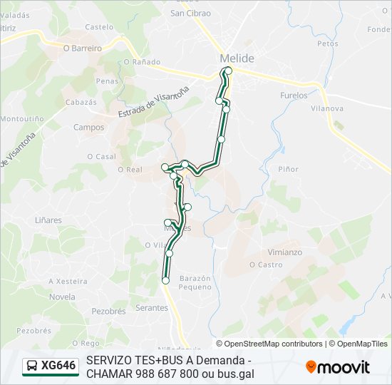 XG646 bus Line Map