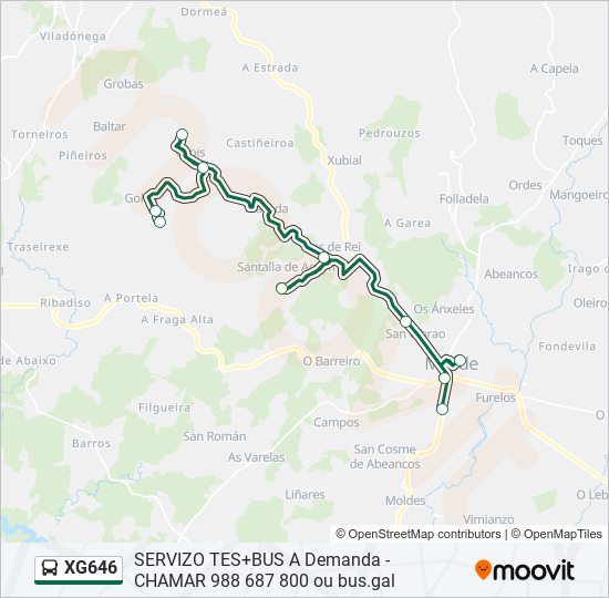 XG646 bus Line Map