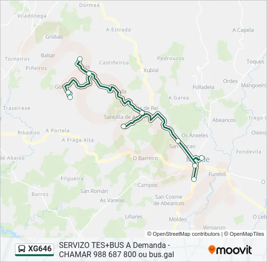 XG646 Bus Line Map