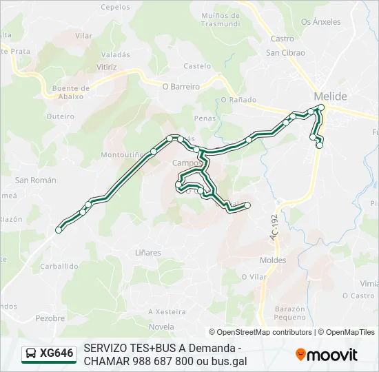 XG646 Bus Line Map