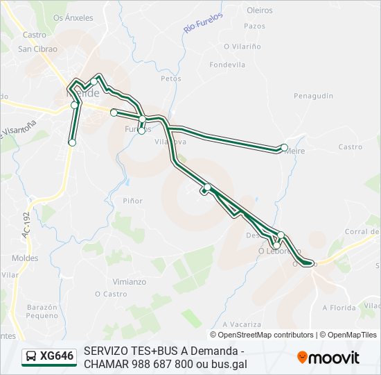 XG646 bus Line Map