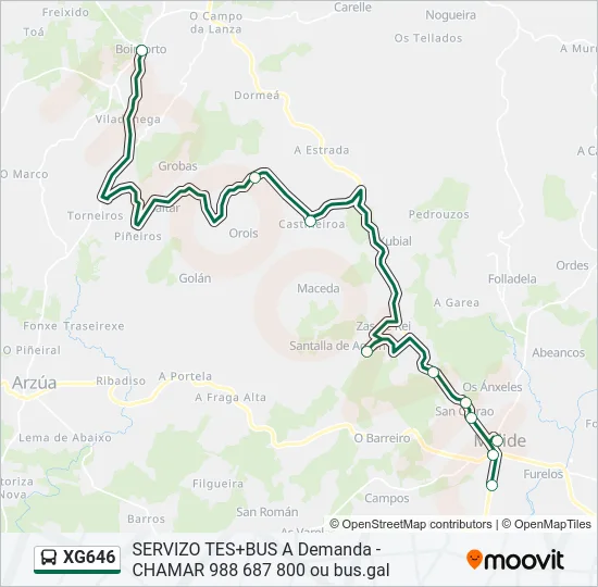 XG646 Bus Line Map