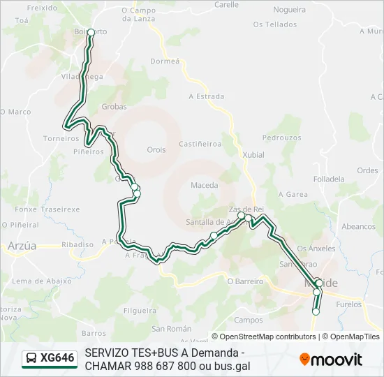 XG646 Bus Line Map