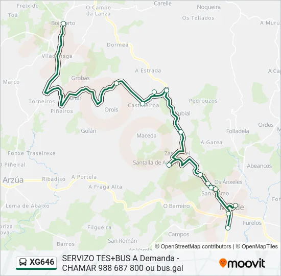 XG646 Bus Line Map