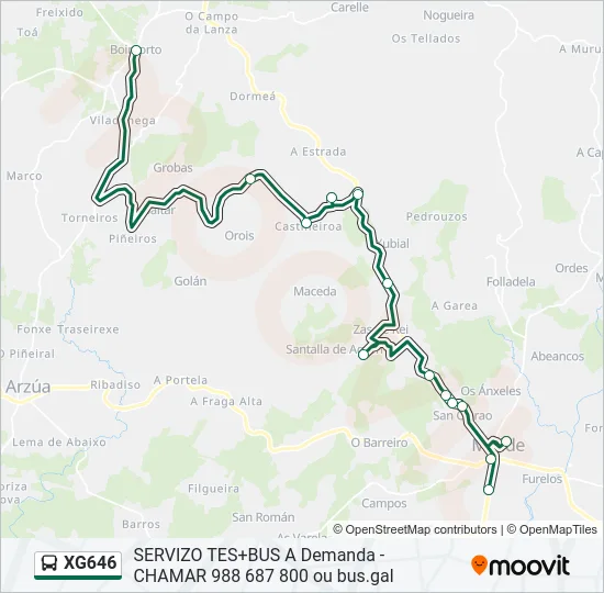 XG646 Bus Line Map