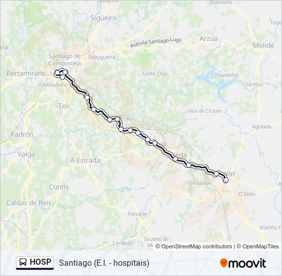 HOSP bus Mapa de línia