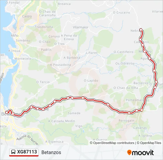 XG87113 Bus Line Map
