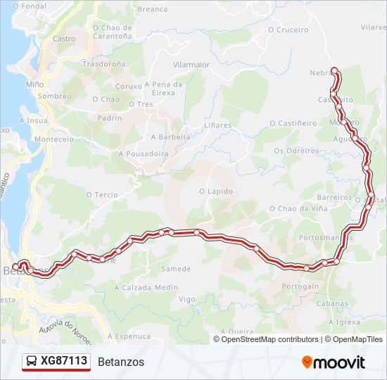 XG87113 bus Line Map