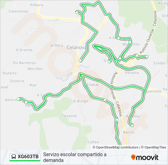 XG603TB bus Mapa de línia