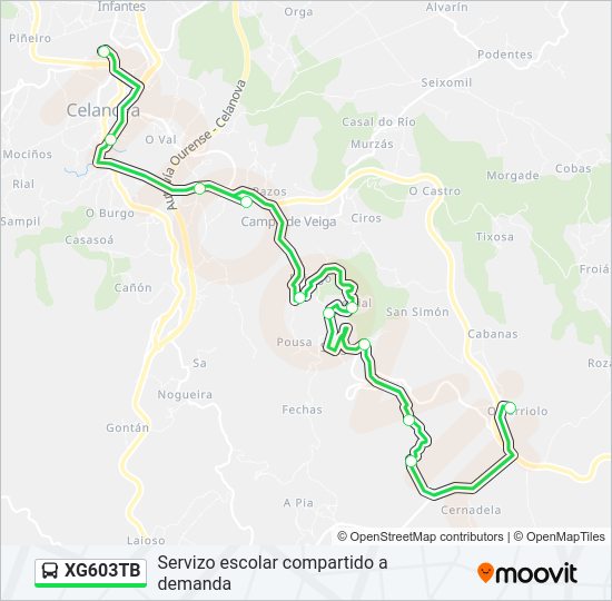 XG603TB bus Mapa de línia