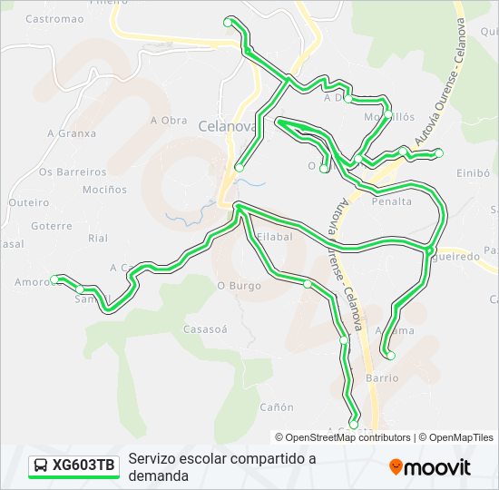 XG603TB bus Mapa de línia