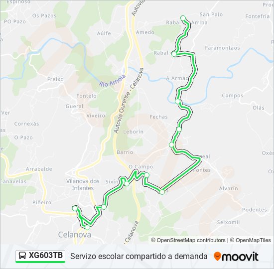 XG603TB bus Mapa de línia