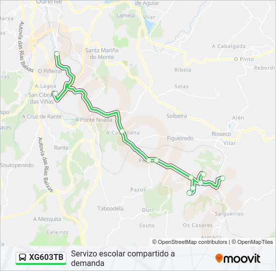 XG603TB bus Mapa de línia