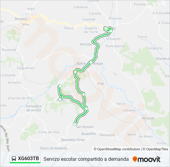 XG603TB bus Mapa de línia