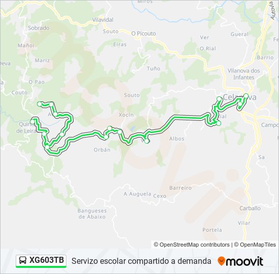 XG603TB bus Mapa de línia