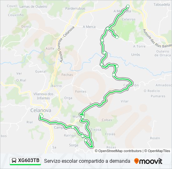 Mapa de XG603TB de autobús