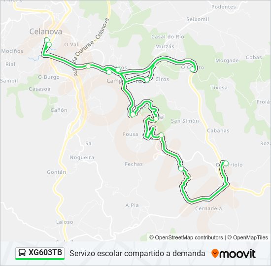 Mapa de XG603TB de autobús