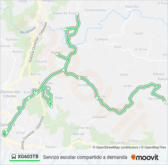 Mapa de XG603TB de autobús