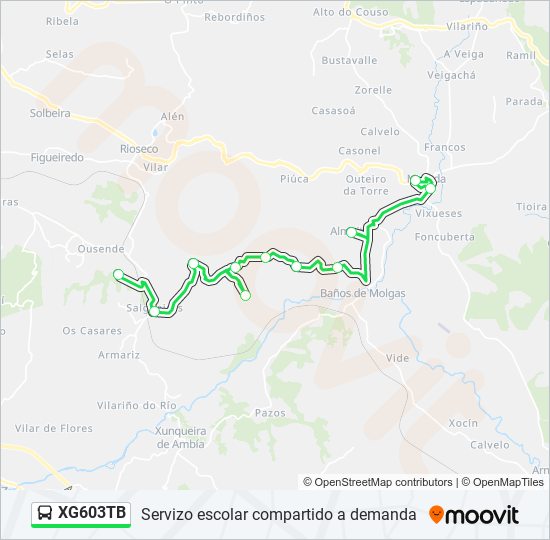 XG603TB bus Mapa de línia