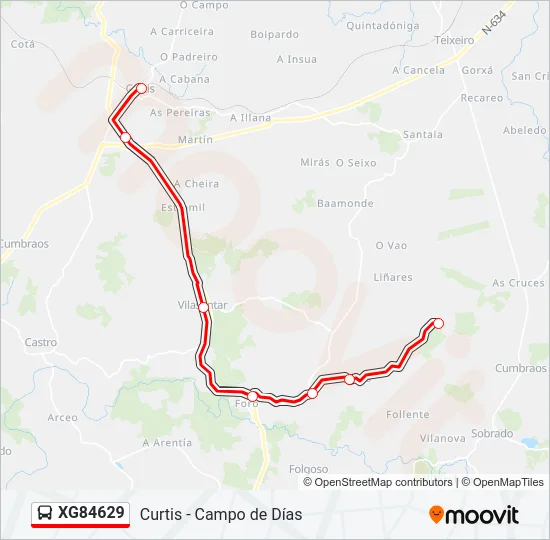 XG84629 Bus Line Map