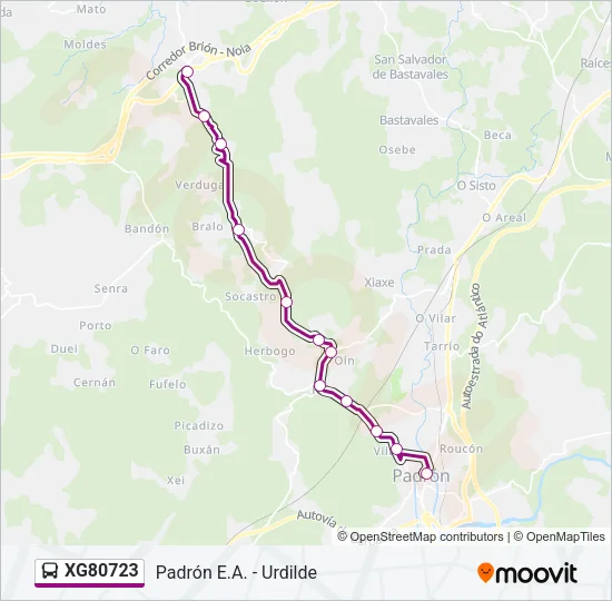 XG80723 Bus Line Map