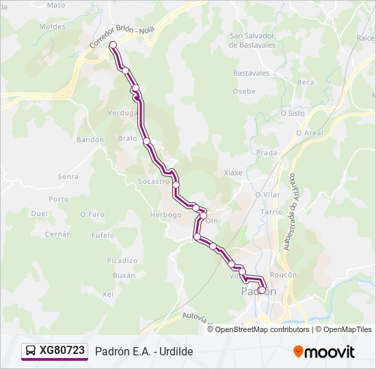 XG80723 bus Line Map