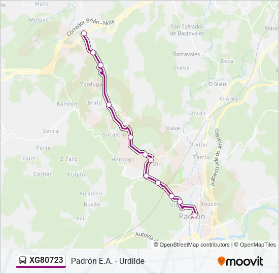 XG80723 Bus Line Map