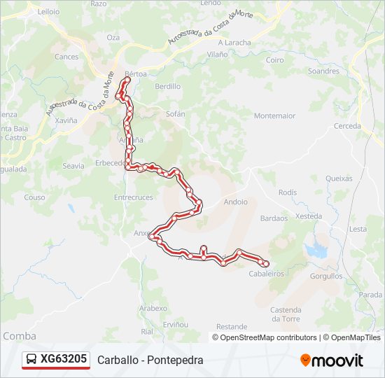 Mapa de XG63205 de autobús