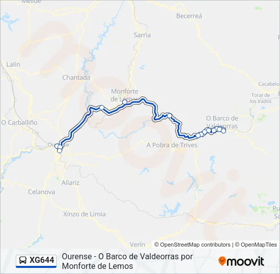 XG644 Bus Line Map