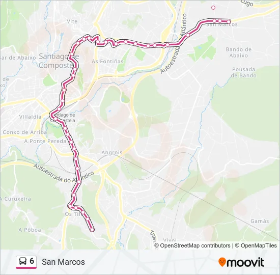 6 Bus Line Map