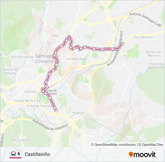 6 Bus Line Map