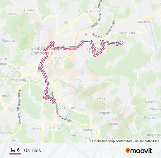 6 Bus Line Map