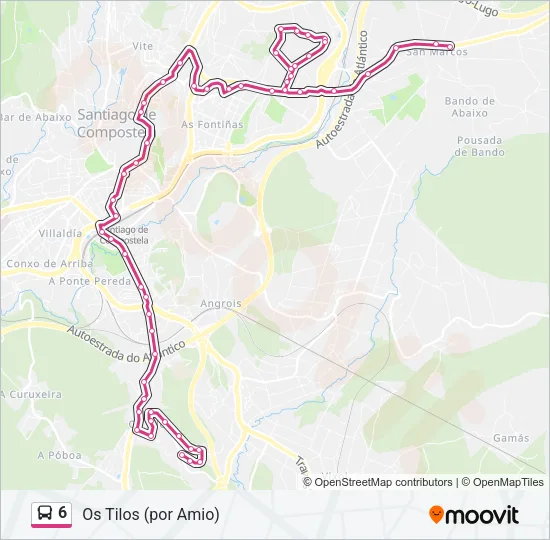 6 Bus Line Map