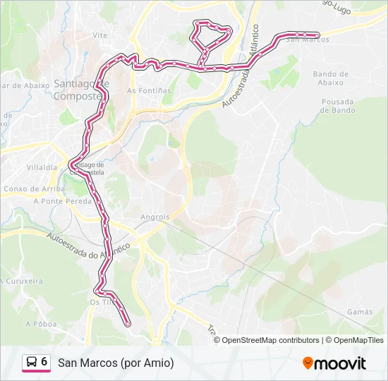 6 Bus Line Map